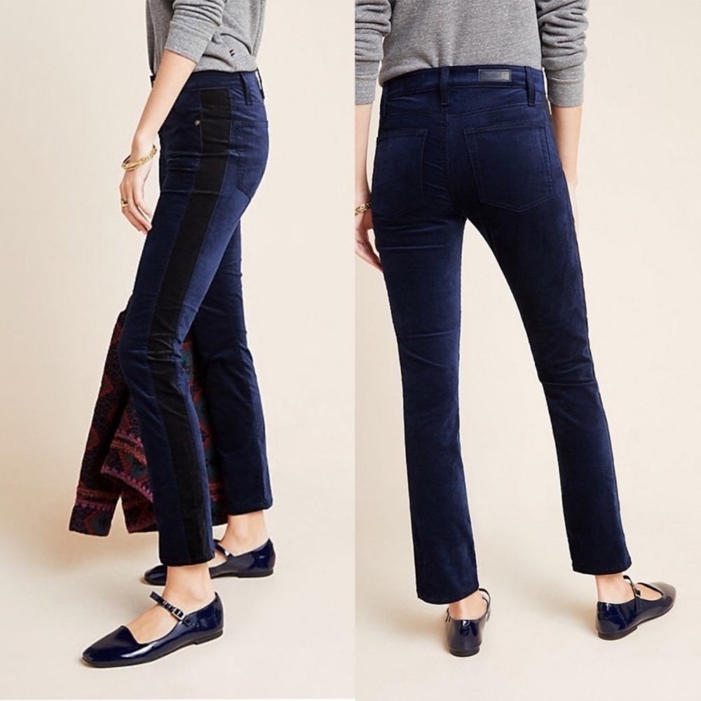 NWT! AG Adriano Goldschmied $215 The Mari Tuxedo Stripe Pants 25